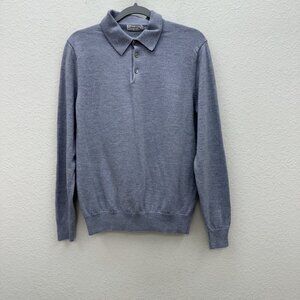 Collars & Co Australian Merino Wool Knit Long Sleeve Henley Sweater Mens Large